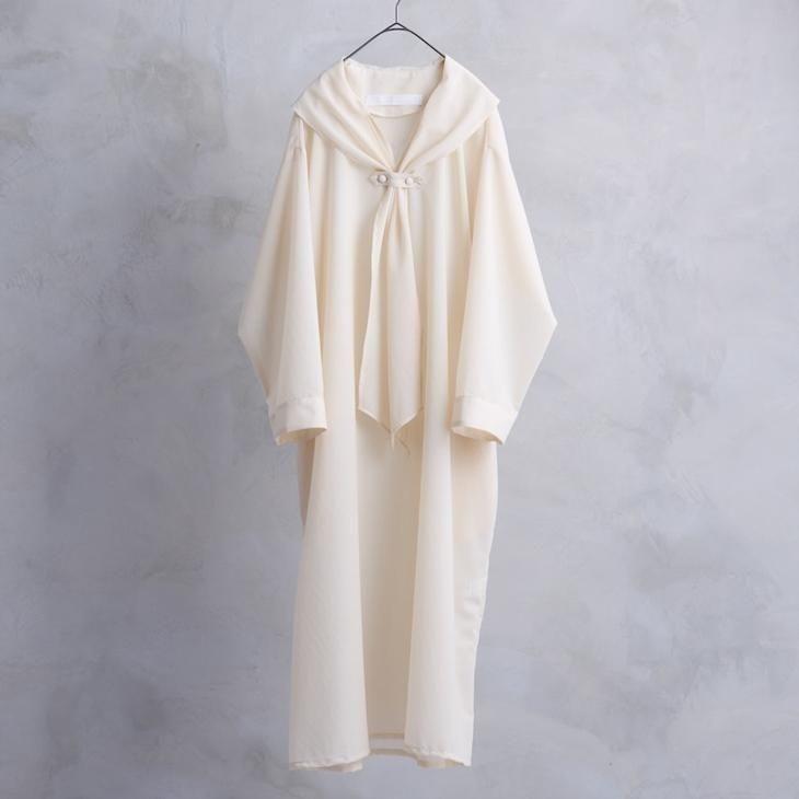 the last flower of the afternoon | 輝かしい影 Tie-neck dress (ecru/black) | ザラストフラワーオブジアフターヌーン ワンピース