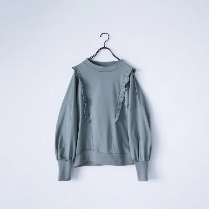 新品タグ付✨MAGALI マガリ コットン天竺 ショルダーフリル カットソー 黒 MAGALI（マガリ） | コットン天竺・ショルダーフリル・カットソー