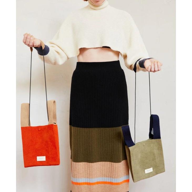 TRICOTE | VELOUR 2WAY BAG (khaki) バッグ ショルダーバッグ 