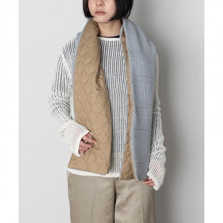 TRICOTE (トリコテ) | BUMPY SWITCH KNIT SCARF (gray) マフラー