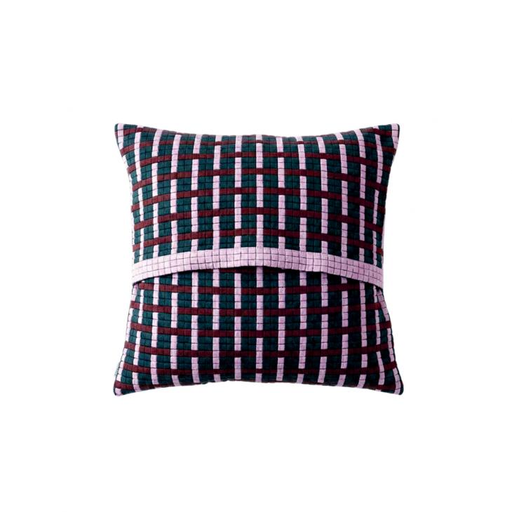 TRICOTE (トリコテ) | WEAVING PATTERN CUSHION COVER (green blue) | クッションカバー リビング シンプル トリコテの画像