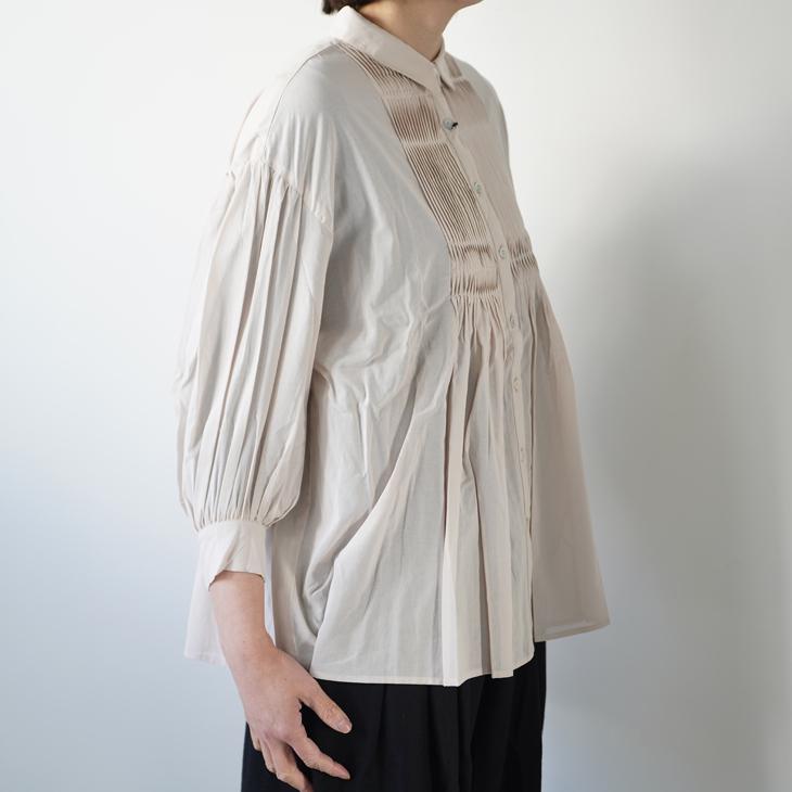 utilite (ユティリテ) | ウェーブ ピンタックシャツ (light gray