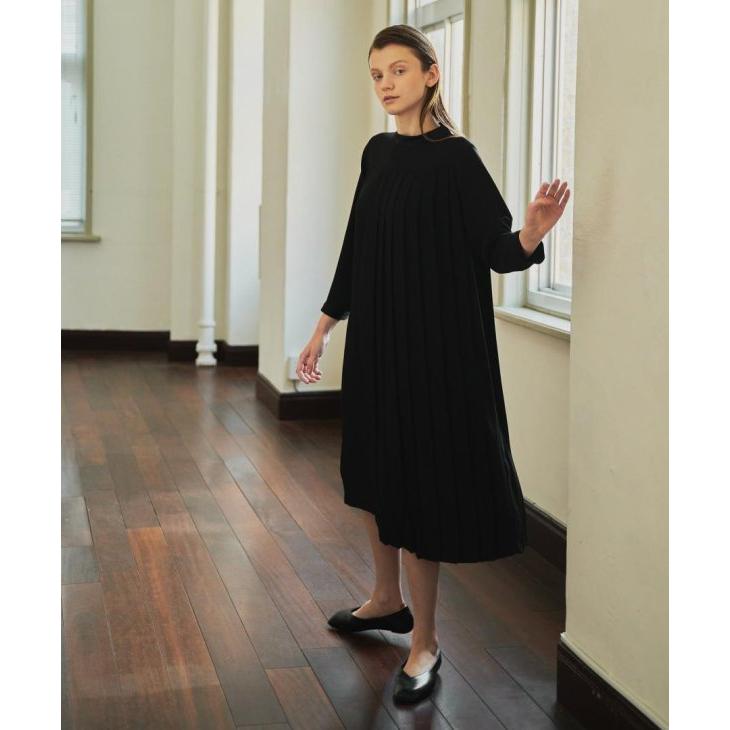WHYTO. (ホワイト) | ASYMMETRY PLEATS DRESS (black) |   ワンピース お洒落
