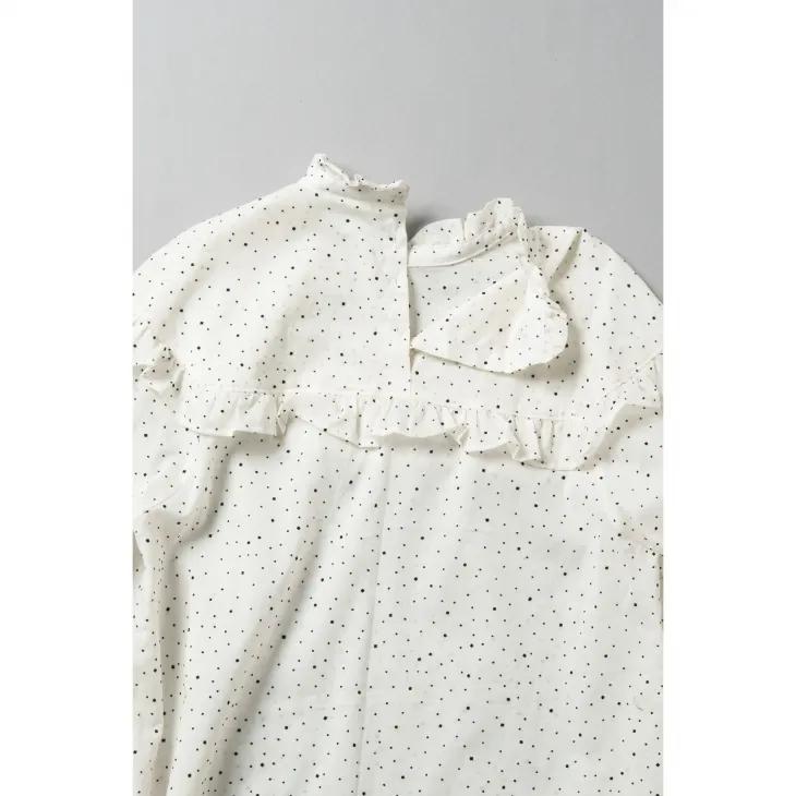 WHYTO（ホワイト） WHYTO. | dot frill collar blouse (off white 