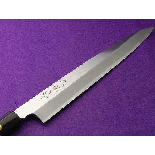 包丁 柳刃刺身包丁水牛柄サイズ240mm 業務用青二鋼 久也作 : はが