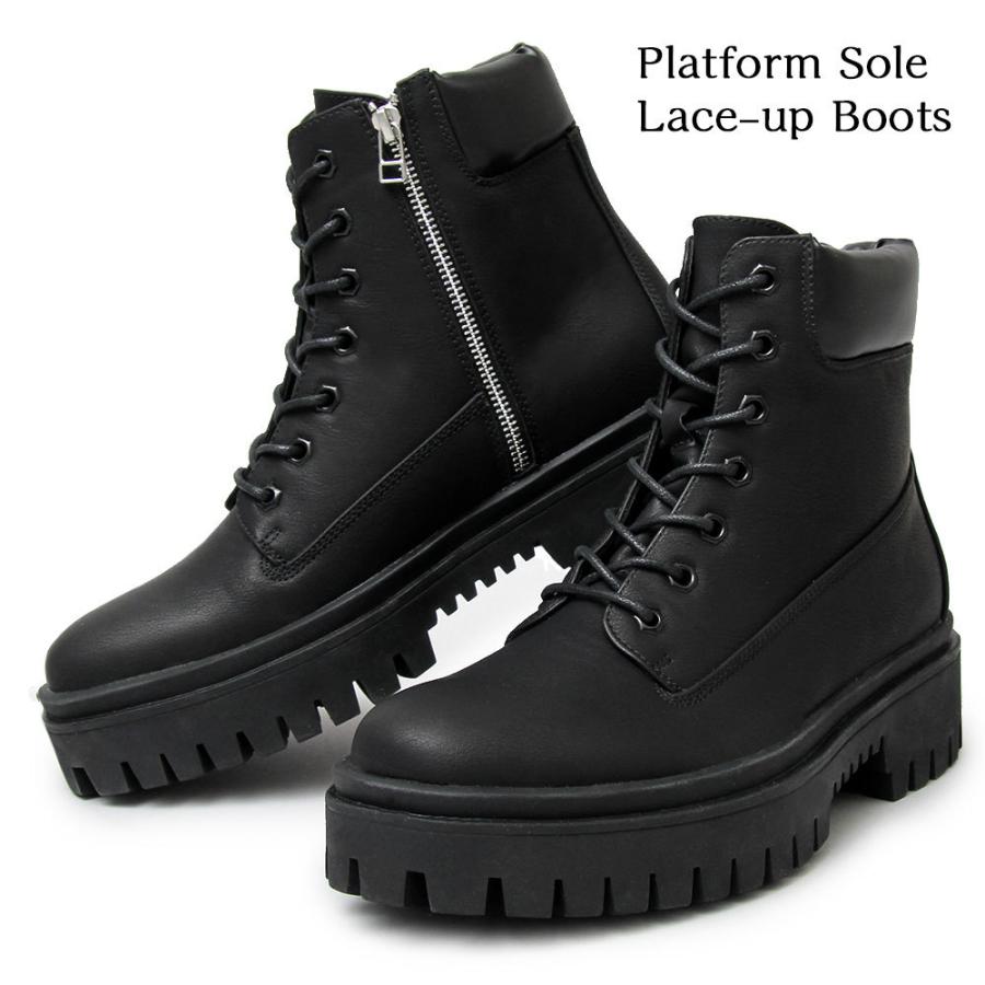 Platform Sole Lace-up Boots｜hageomusubinet