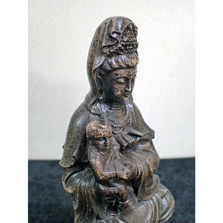 慈母観音＿香木彫り(1,497g)、仏像の画像
