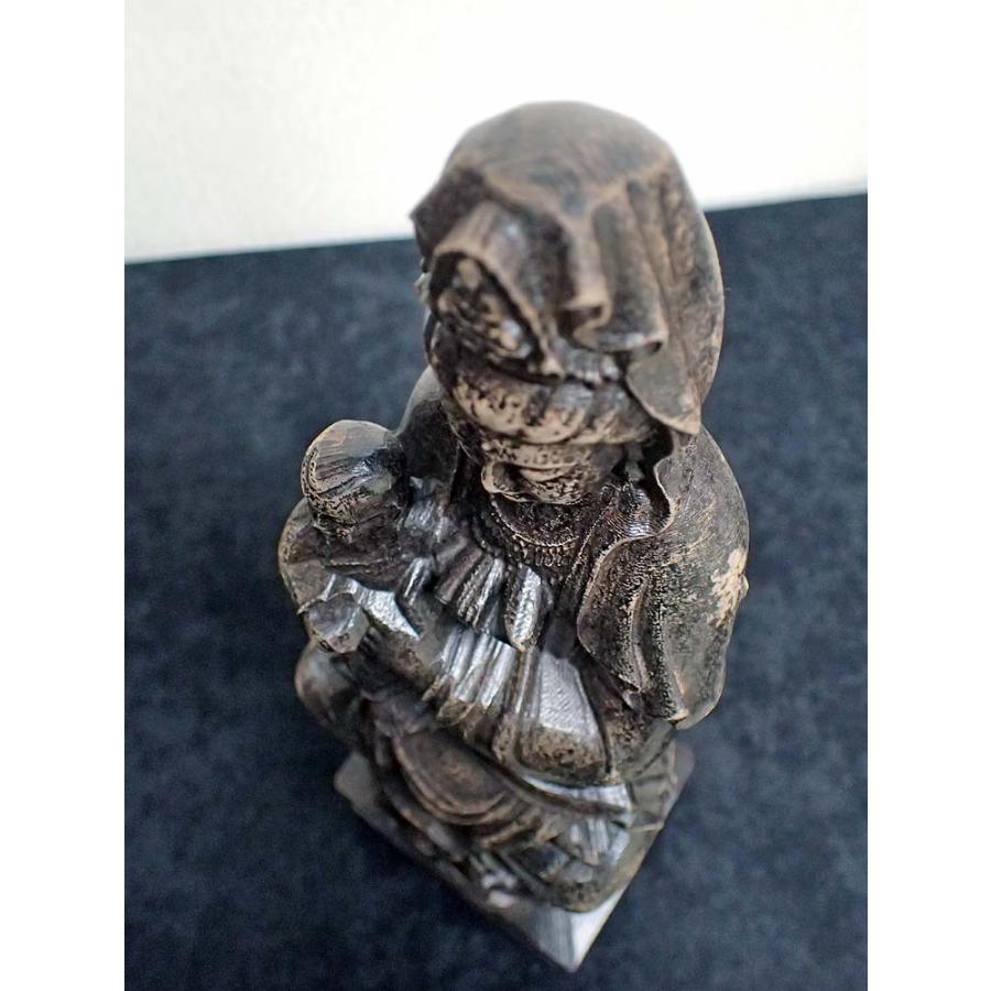 慈母観音＿香木彫り(1,497g)、仏像の画像