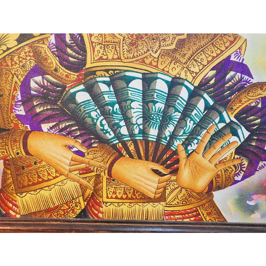 インドネシアの踊り子＿バリアート(絵画、額縁付)【アジアン雑貨】 インドネシアの踊り子＿バリアート(絵画、額縁付)【アジアン雑貨】