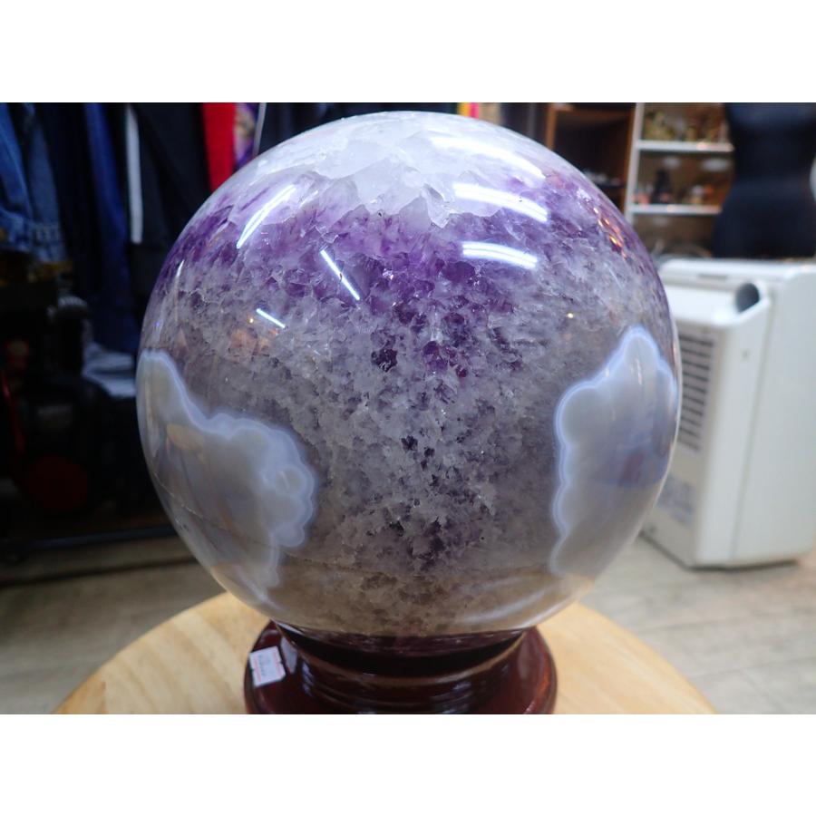 天然石丸玉＿特大、アメジスト(約11kg) 一点物アメジスト丸玉5.5cm 