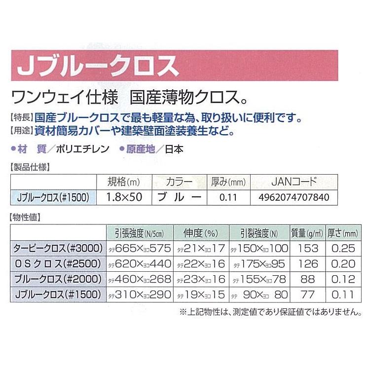国産 ブルーシート 原反 #1500 Jブルークロス 1.8mX50m巻き :a-095:萩原工業Yahoo!ショップ - 通販 -  Yahoo!ショッピング