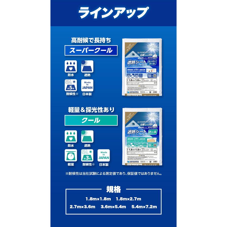 遮熱シート スノーテックス クール 1.8m×2.7m STC1827 | 遮熱性 防水性 採光性 防水 養生 養生用シート 耐候性3年 長持ち UV剤入り 梱包材 |  | 15