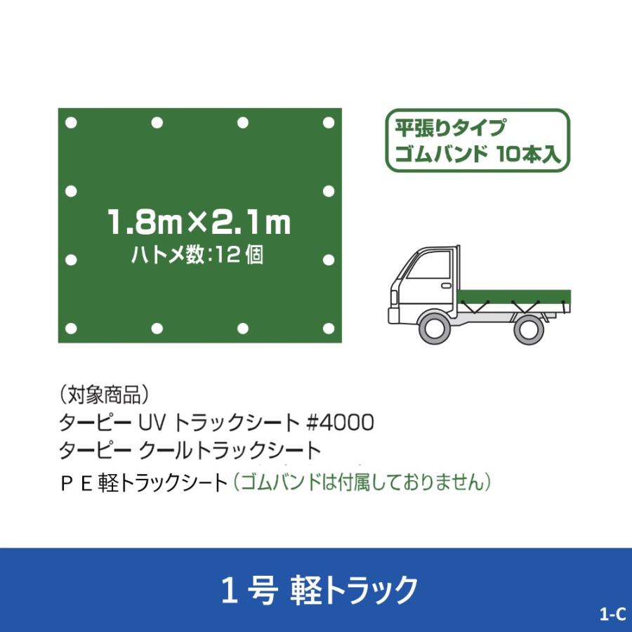 国産 クール トラックシート 1号 1.8m×2.1m アルミ/ブラック | 荷台カバー ゴムバンド 10本入 防水 保冷 保温 日本製 |  | 02