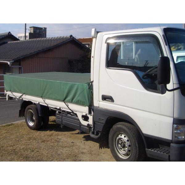 エステル帆布 トラックシート グリーン H-4号 2.66m×4.6m | 3t 2t