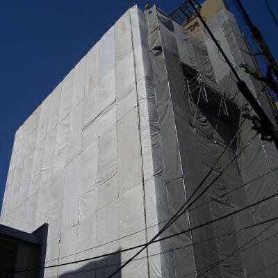 PE防炎シート　1.8m×5.4m　30枚　建設　日本製　塗装工事　防炎ラベル　国産　軽量　防炎　白　養生　足場　ホワイト　工事現場　建築　橋梁工事