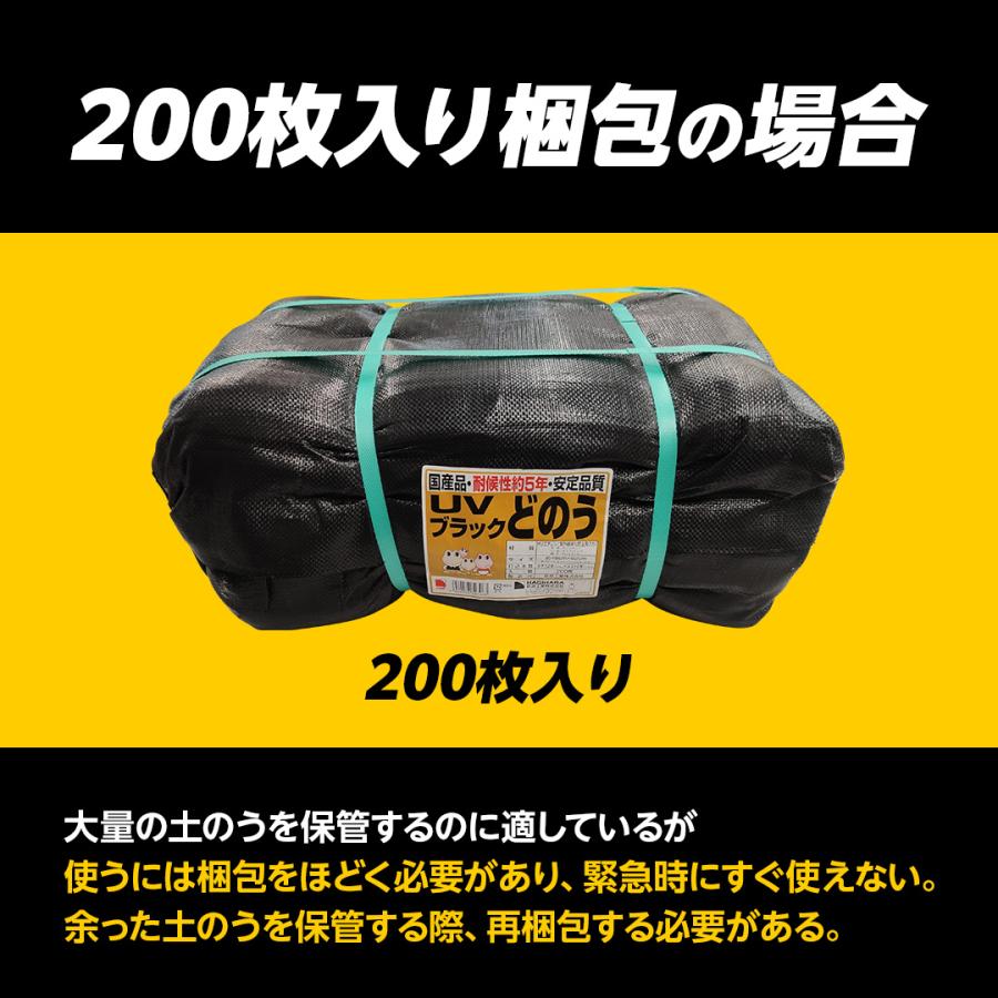 土のう袋 ターピー UVブラック土のう 箱入り 30枚組 | 日本製 48cm×62cm NETIS CG-120013-VE UV剤入り 土嚢袋 ガラ袋 がら袋 ゴミ袋 | Tarpee | 02