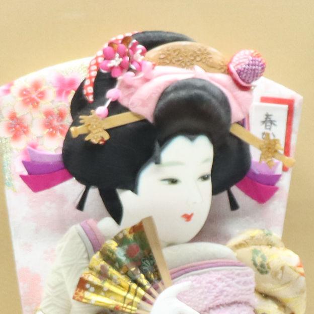 羽子板 ケース飾り 優雅 18号 匠一好 正絹刺繍四季ぼかし 高さ73cm 銘木 鉄刀木ケース 2024-ys145_3