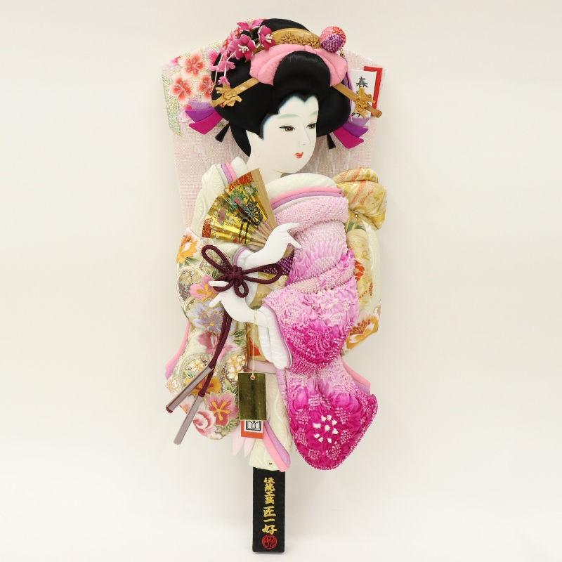 羽子板 ケース飾り るり 18号 高さ73cm 正絹刺繍四季ぼかし 匠一好 銘木 鉄刀木ケース 2025-ts155_2