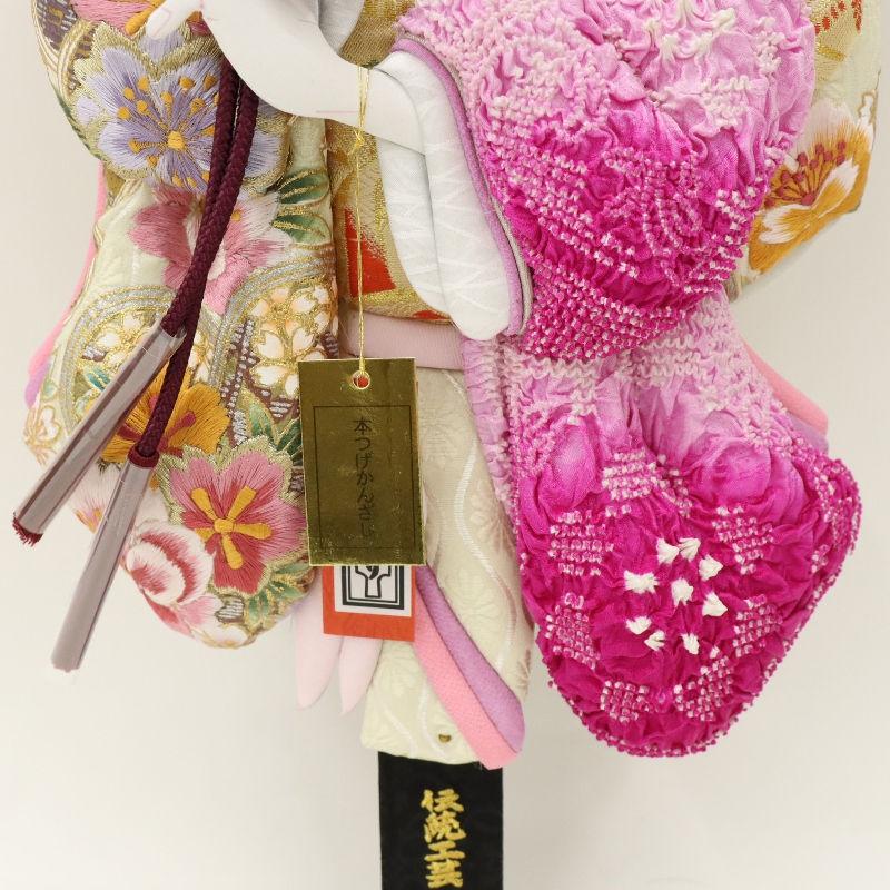 羽子板 ケース飾り るり 18号 高さ73cm 正絹刺繍四季ぼかし 匠一好 銘木 鉄刀木ケース 2025-ts155_6