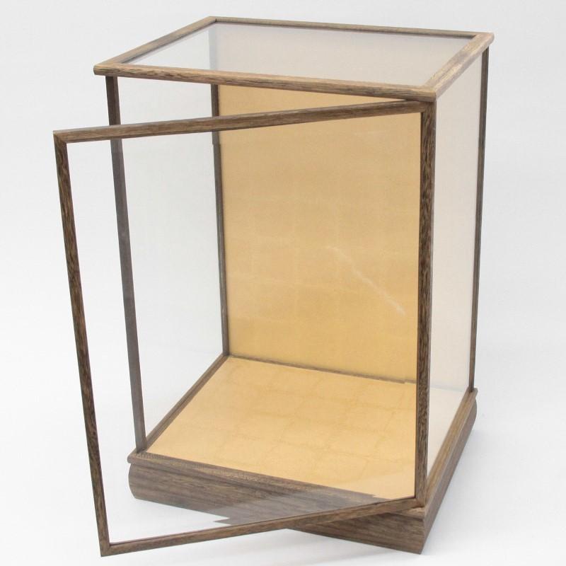 アウトレット品 人形ケース単品 39×30×52 焼桐 面取ガラス 前開き 空ケース 22a-ya-1457_2