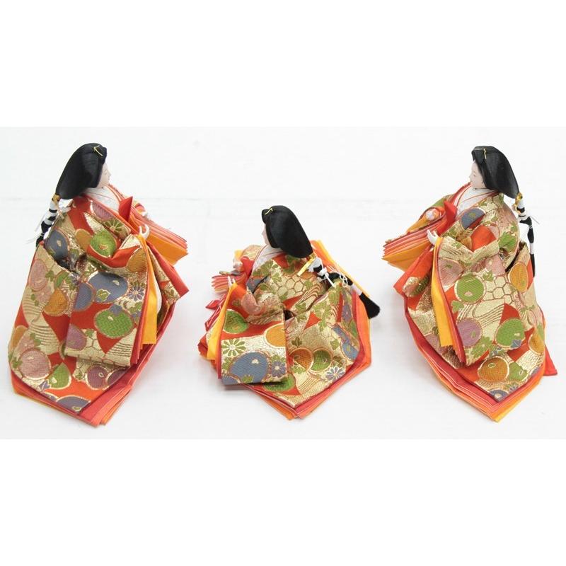 アウトレット品 雛人形三人官女単体 人形のみ 小十番官女 飾り幅120〜135cm 菊/朱 No.C-2 22a-ya-1616_3