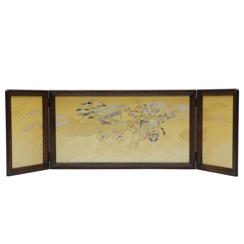 アウトレット品 雛人形三月屏風 屏風のみ 13号 飛翔金 金彩御所桜 桂 22a-ya-2126