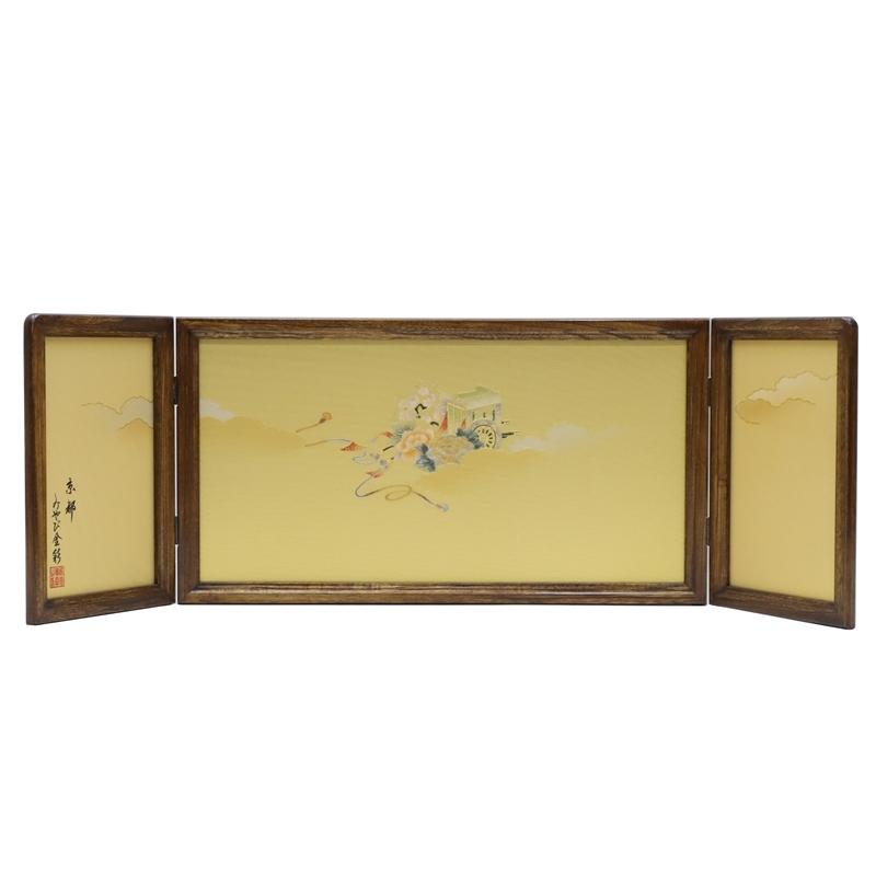 アウトレット品 雛人形三月屏風 屏風のみ 13号 新川俣 金彩御所車 古代 みやび金彩 22a-ya-2130