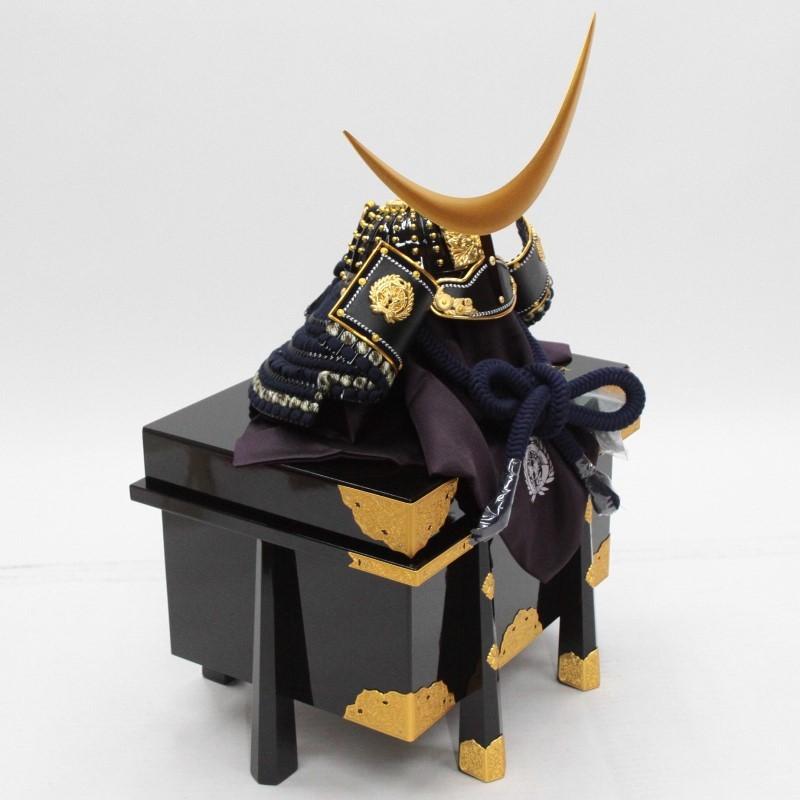 アウトレット品 五月人形兜 単品 25号 伊達政宗 紺 金色仕立 着用兜 櫃付 22a-ya-2404 アウトレット品 五月人形兜 単品 25号 伊達政宗 紺 金色仕立 着用兜 櫃付 22a ya