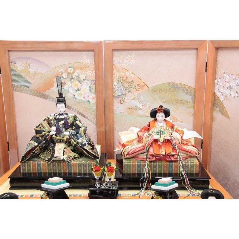 【新品同様 / 希少】 アウトレット品 雛人形五人三段飾り 五人飾りセット パールピンク 御幸セット 落とし屏風 22a-ya-2878 【UOI1813025300】(64000円)