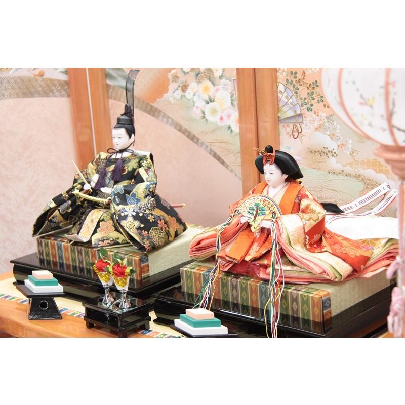 【新品同様 / 希少】 アウトレット品 雛人形五人三段飾り 五人飾りセット パールピンク 御幸セット 落とし屏風 22a-ya-2878 【UOI1813025300】(64000円)