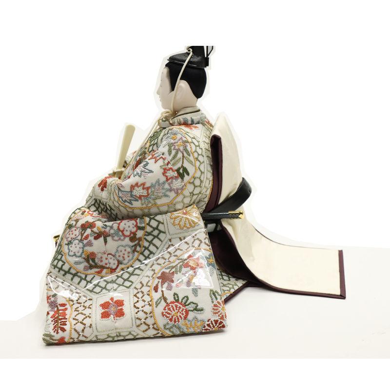 アウトレット品 雛人形 人形単品 京七番 親王正絹さがら刺繍袋帯 玉台付 25a-ya-0688_7