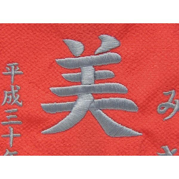 名前旗 押絵親子うさぎピンク生地 水色15糸刺繍文字 （特中） [sb-3-n1-mb]の画像