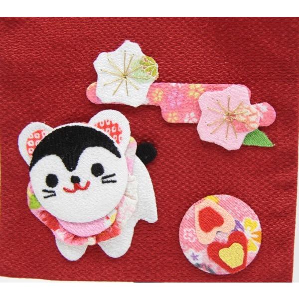 名前旗 押絵こま犬桜 赤生地 白糸刺繍文字 （特中） [sb-3-n2-mw]の画像