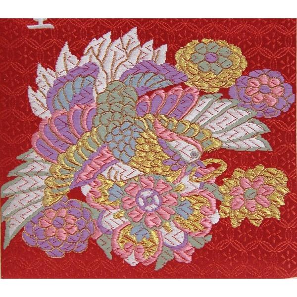 名前旗 唐花に朱雀 赤生地 白色刺繍文字 特中 スタンド付き 3-og-m-wの画像