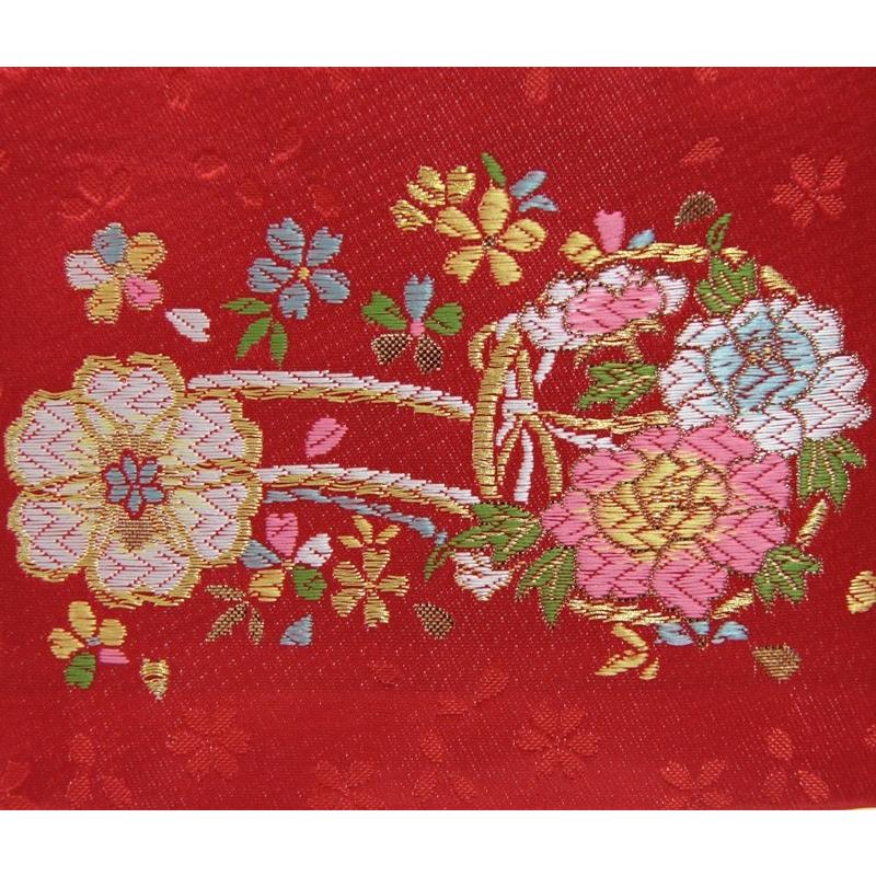名前旗 花車 赤生地 金糸刺繍文字 特中 スタンド付き 3-oh-m-kの画像