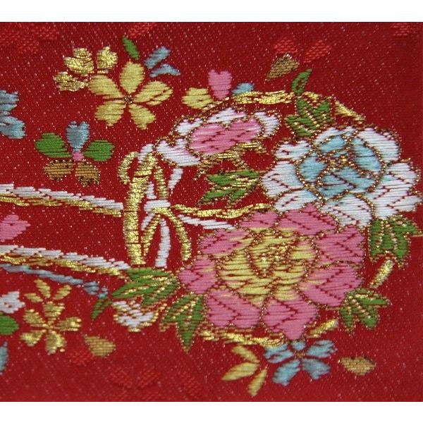 名前旗 花車 赤生地 白糸刺繍文字 特中 スタンド付き 3-oh-m-wの画像