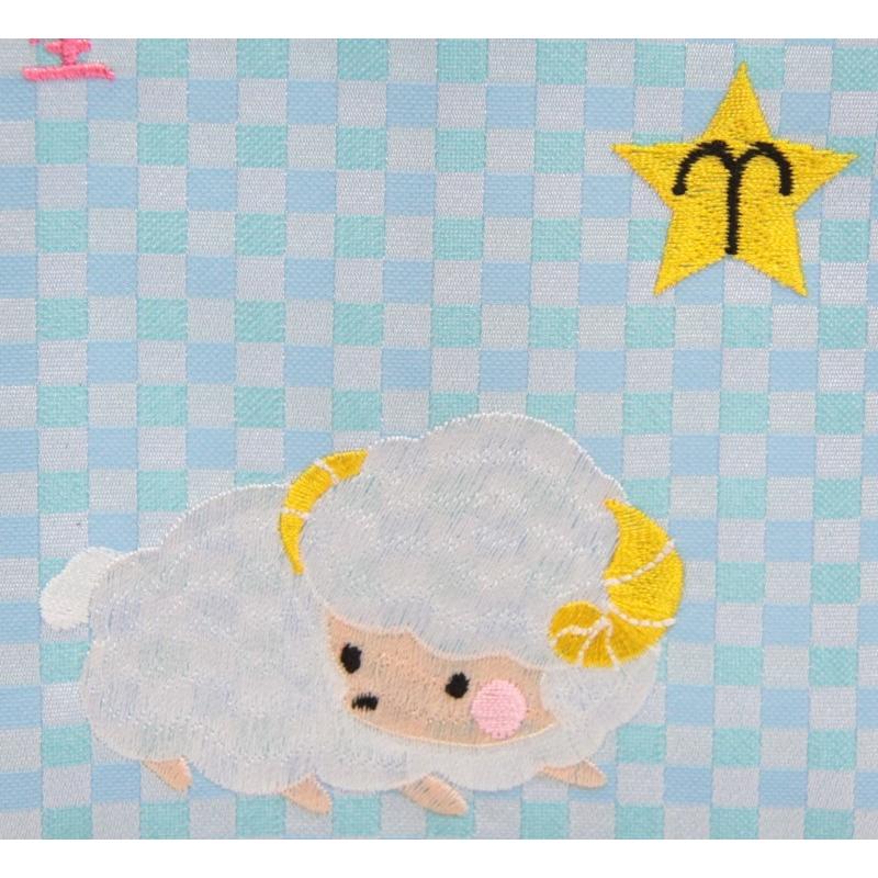 名前旗 おひつじ座 十二星座 ピンク糸刺繍文字 （小） スタンド付き hosi1-sop_1