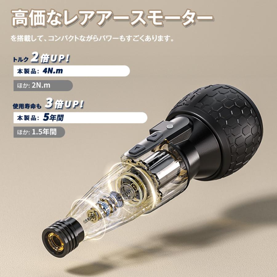 【収納バッグ付き】HAGOOGI 電動ドライバー 充電式 コードレス ドライバードリル 小型 電動ドリル LEDライト 磁石付き 初心者対応 電動4N.m 手動10N.m |  | 06
