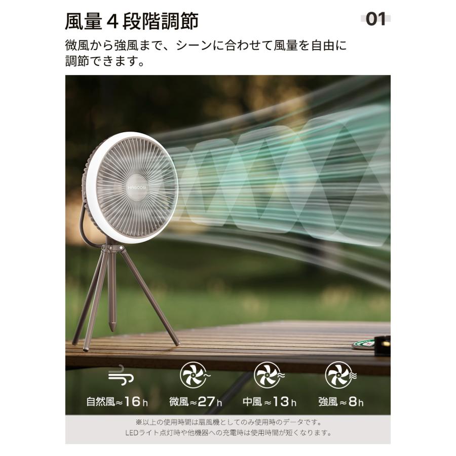 HAGOOGI（キャンプ） スタンド付きハンディファン 収納ケース付き HAGOOGI『ポータブル扇風機』が収納ケース付きでキャンプに最適