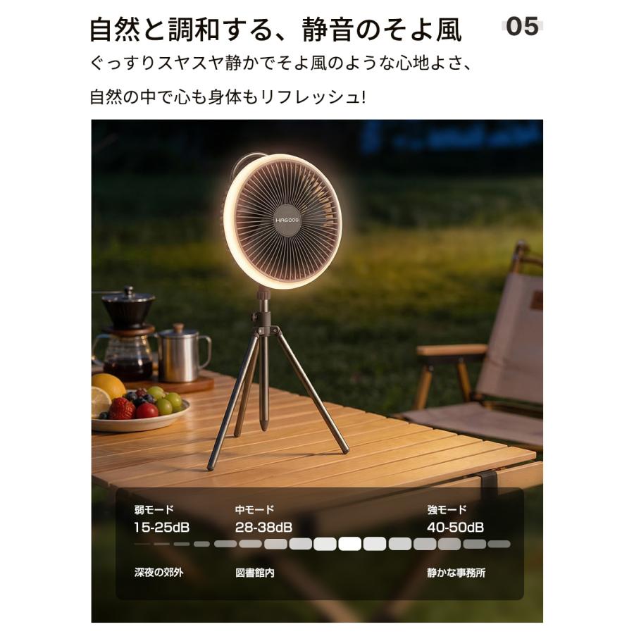 HAGOOGI（キャンプ） スタンド付きハンディファン 収納ケース付き HAGOOGI『ポータブル扇風機』が収納ケース付きでキャンプに最適