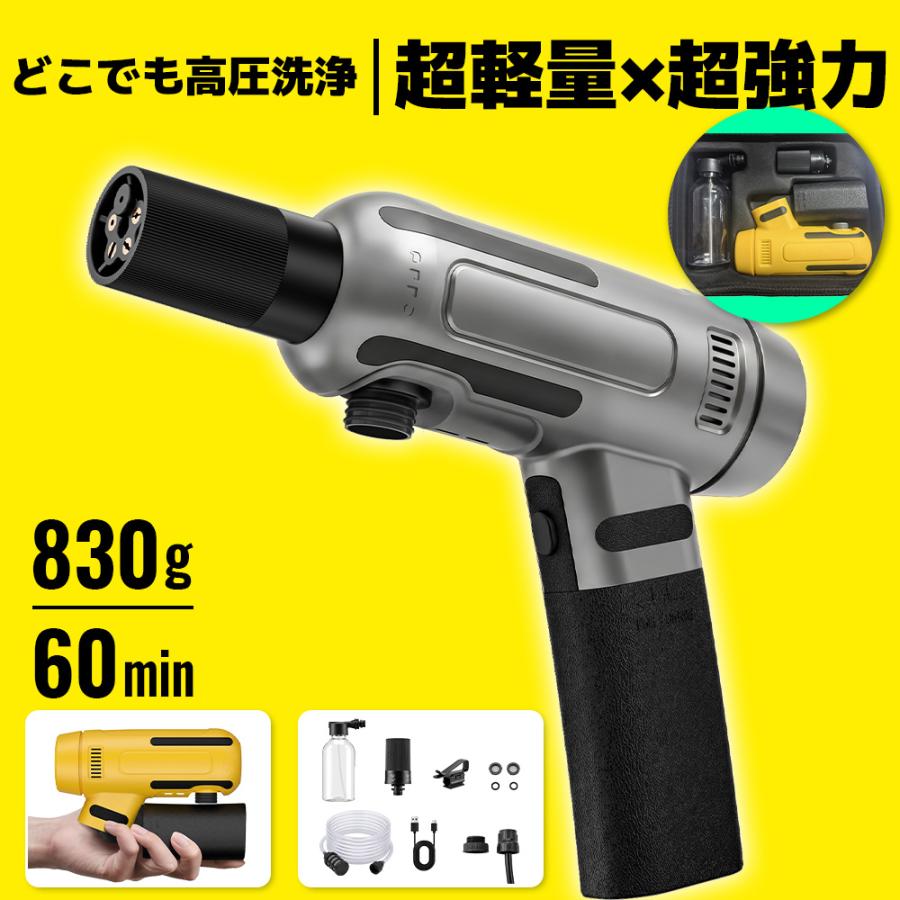 高圧洗浄機 コードレス 充電式 10000mAh 残量表示 6モード搭載 三段階
