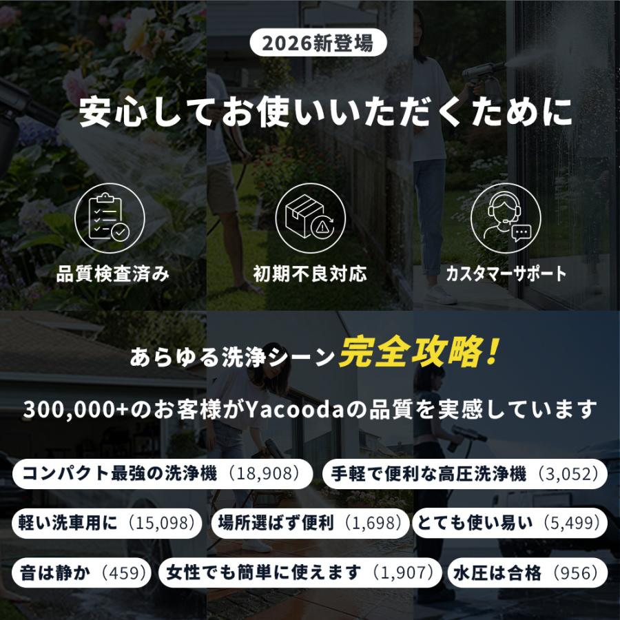高圧洗浄機 コードレス 充電式 10000mAh 残量表示 6モード搭載 三段階