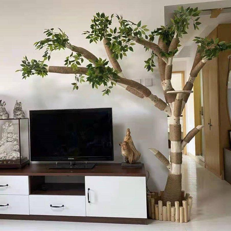 キャットタワー 木製 猫の木 猫登山 猫の活動ツリー 無垢材 猫のジャンプ プラットフォーム 猫登山タワー猫の活動木 猫の遊び地域 高1.5メートル