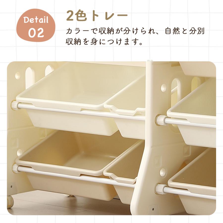 BTM おもちゃ 収納 ラック 絵本棚 おもちゃ箱 ぬいぐるみ収納 天板付き