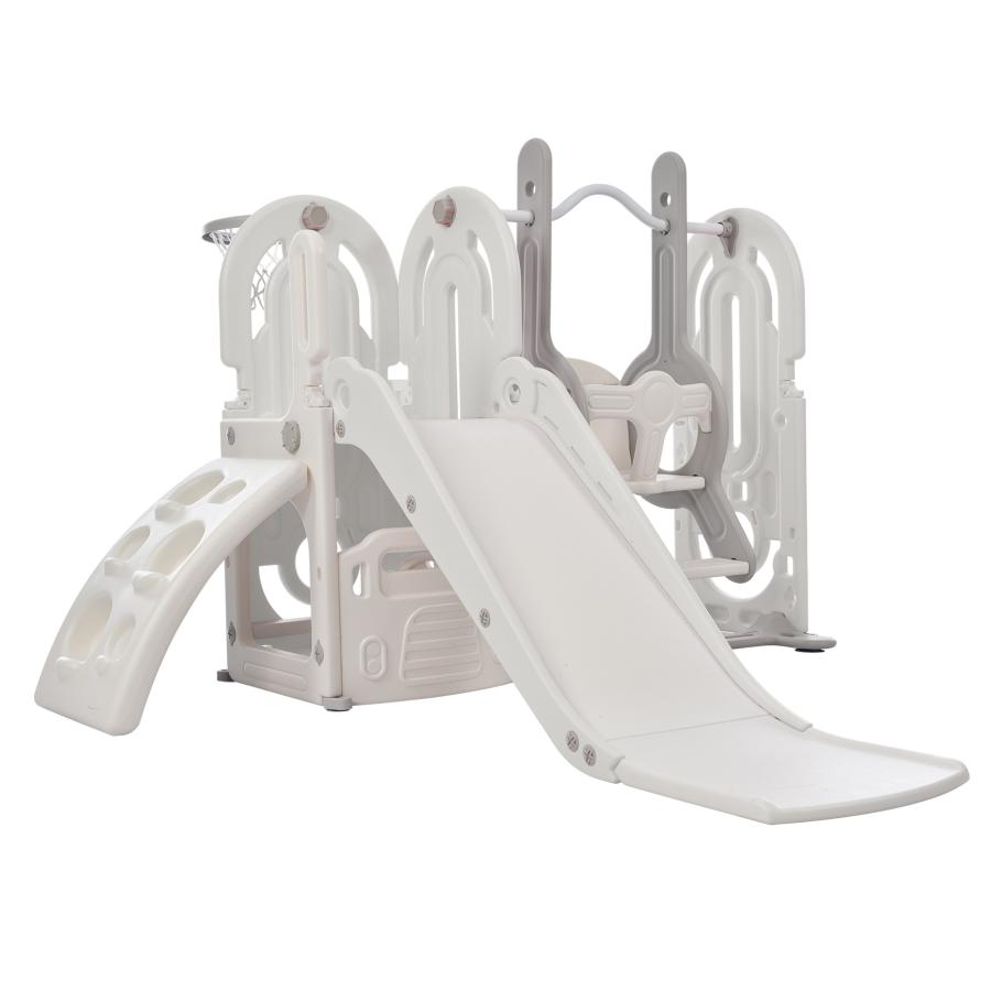 すべり台&ブランコ付きジャングルジム(グレー&ベージュ) すべり台&ブランコ付きジャングルジム(グレー&ベージュ)