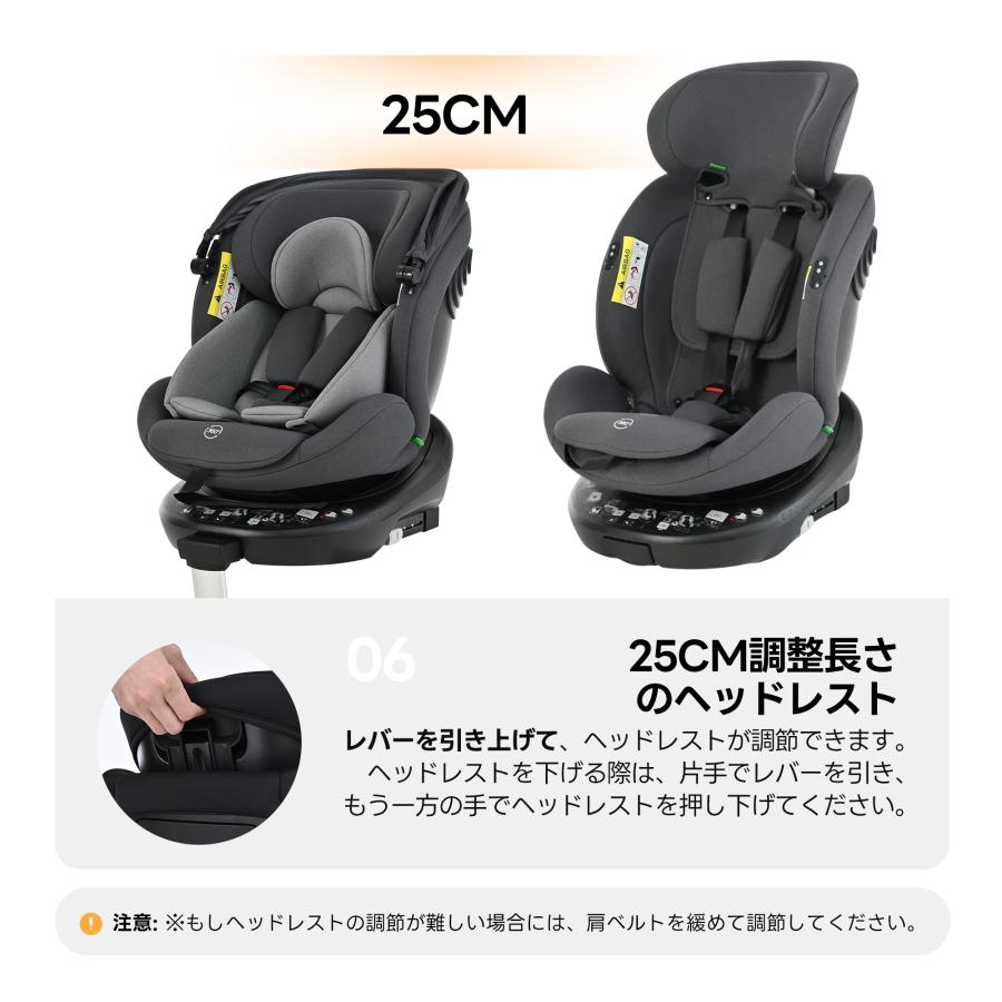 チャイルドシート 新安全基準 R129適合 360度回転式 ISOFIX 0歳〜12歳