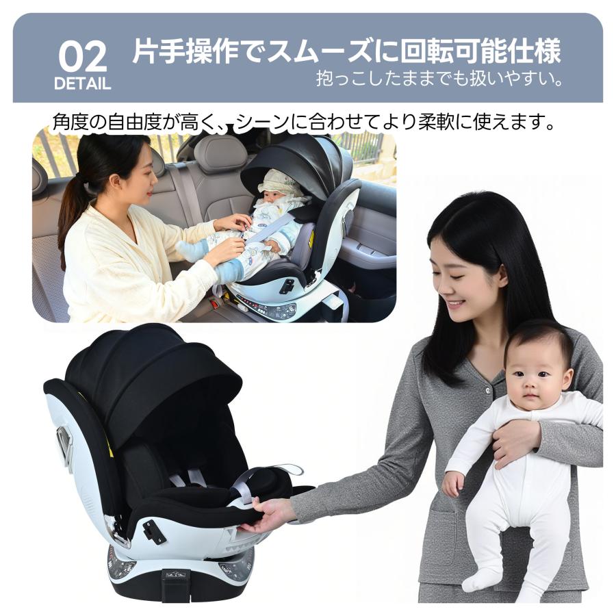 チャイルドシート 新安全基準 R129適合 新生児 ISOFIX 0歳〜12歳 360度