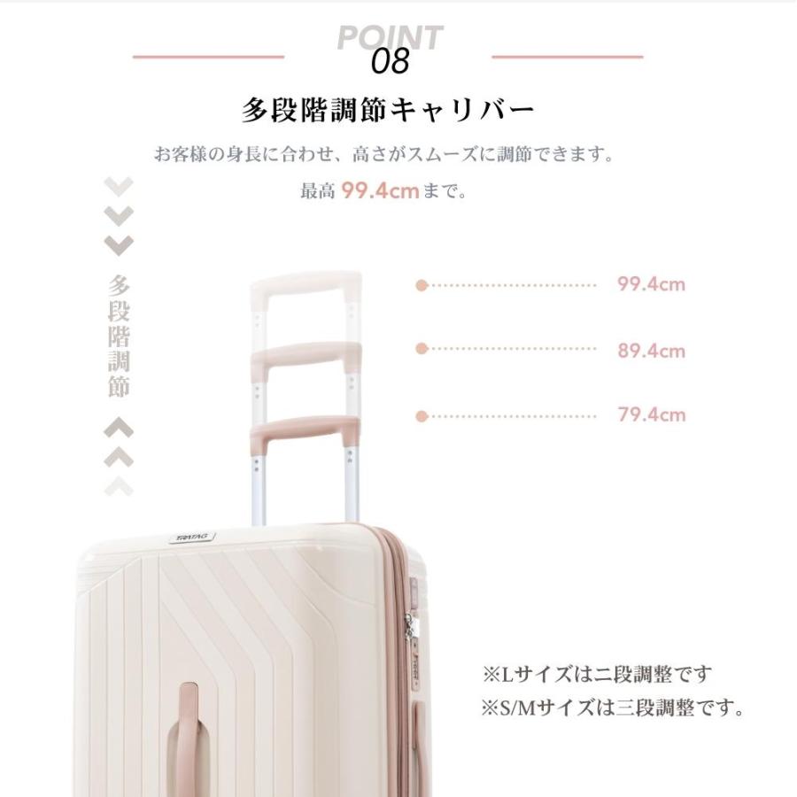 スーツケース 容量拡張付き 軽量 キャリーケース USBポート TSAロック