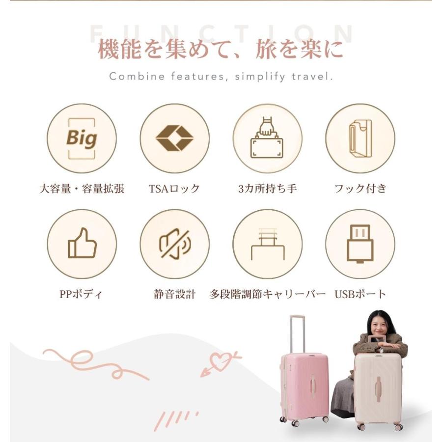 スーツケース 機内持ち込み 拡張機能付き キャリーケース 超軽量 大容量 可愛い スーツケース 容量拡張付き 軽量 キャリーケース 機内持ち込み USB