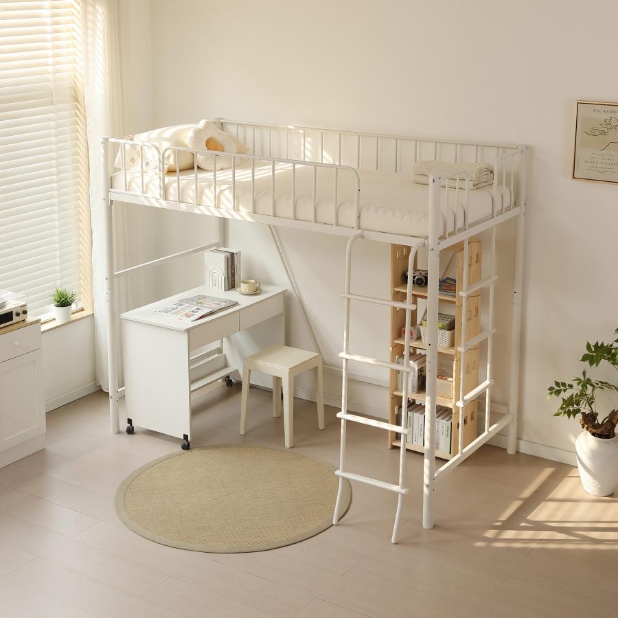 ロフトベッド シングル 収納 ハイタイプ 子供 大人用 パイプベッド